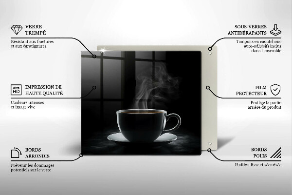 Protection plaque induction Tasse de café chaude