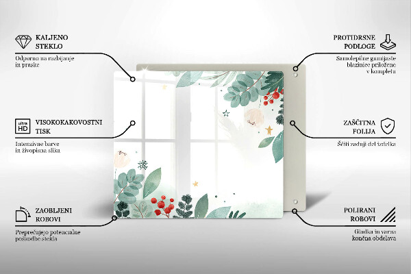 Cache plaque de cuisson Feuilles d'aquarelle