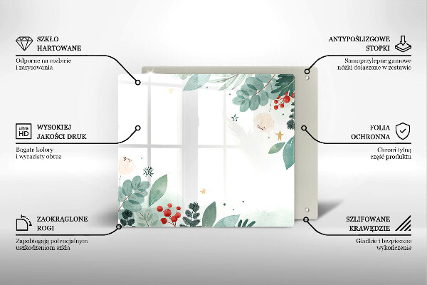 Cache plaque de cuisson Feuilles d'aquarelle