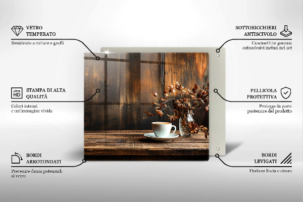 Protection plaque induction Tasse à café et bois