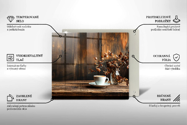 Protection plaque induction Tasse à café et bois