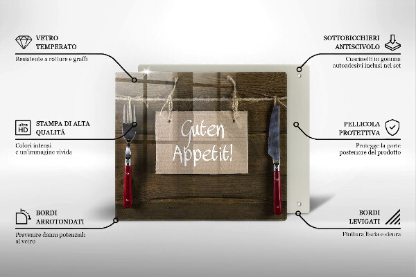 Cache plaque de cuisson Inscription Guten Apetit sur les tableaux