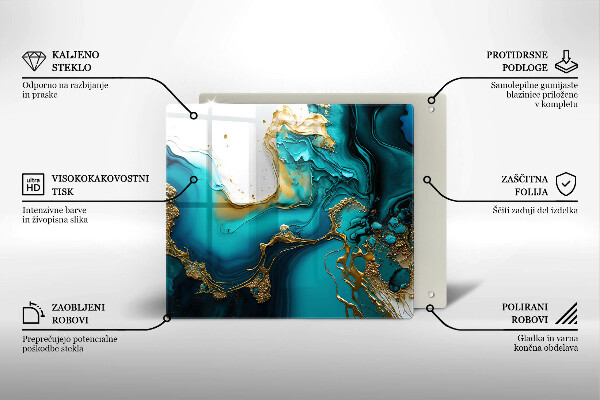 Protection plaque induction Abstraction turquoise