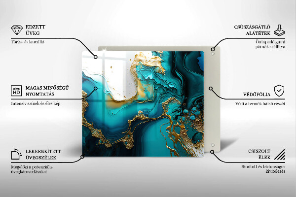 Protection plaque induction Abstraction turquoise