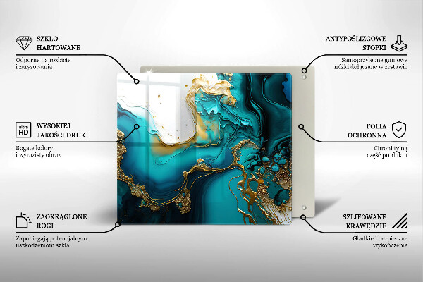 Protection plaque induction Abstraction turquoise