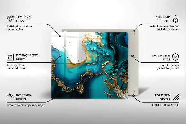 Protection plaque induction Abstraction turquoise