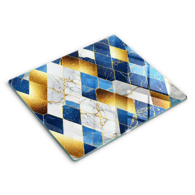 Protection plaque induction Losanges de marbre doré