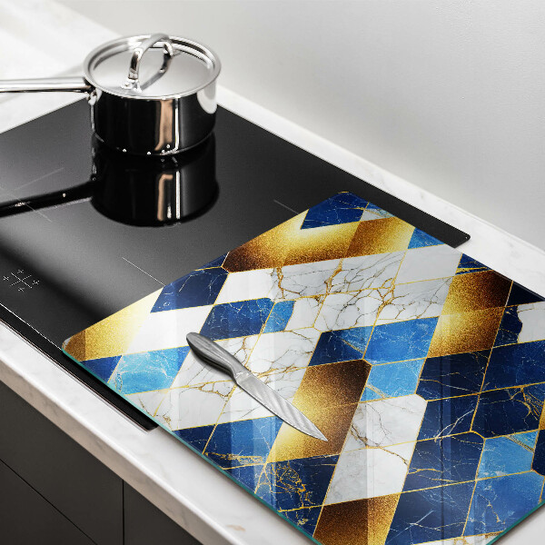 Protection plaque induction Losanges de marbre doré