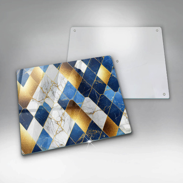 Protection plaque induction Losanges de marbre doré