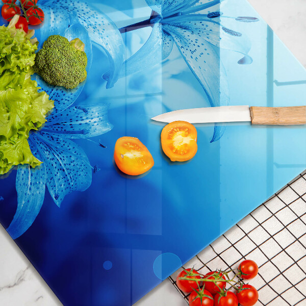 Protection plaque induction Fleurs bleues