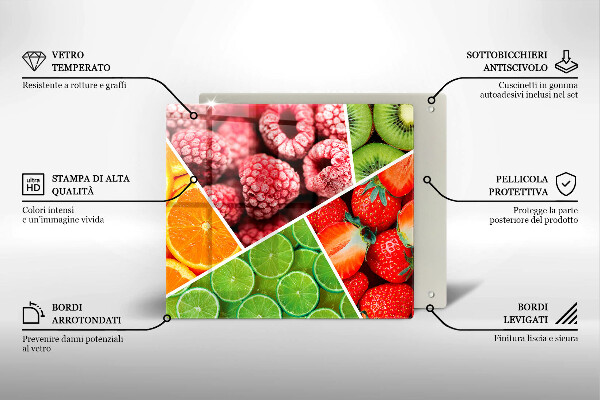 Protection plaque induction Fruits colorés