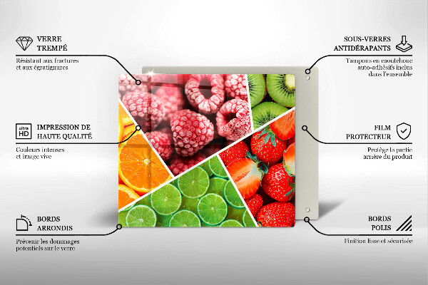 Protection plaque induction Fruits colorés