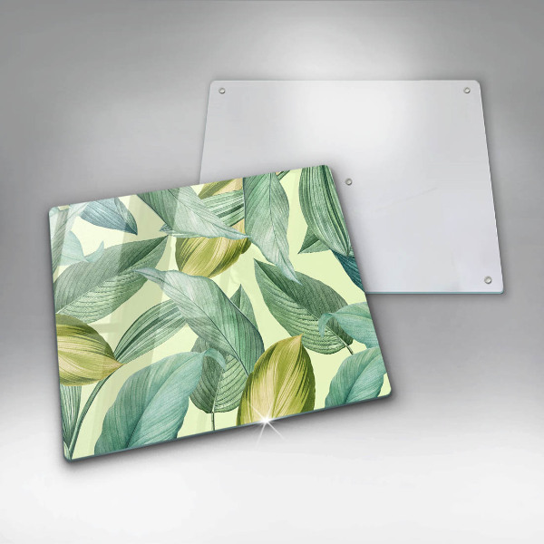 Protection plaque induction Feuilles tropicales vertes