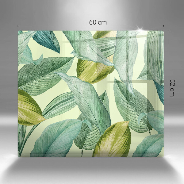 Protection plaque induction Feuilles tropicales vertes