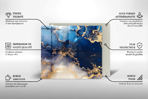 Protection plaque induction Abstraction de marbre