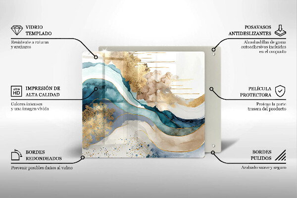 Protection plaque induction Marbre coloré