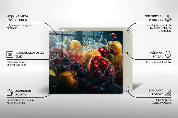 Protection plaque induction Fruits dans l'eau