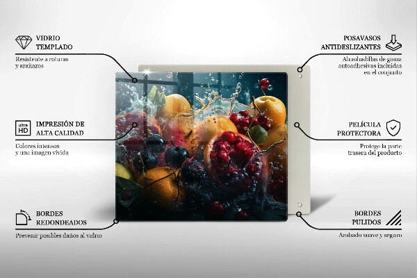 Protection plaque induction Fruits dans l'eau