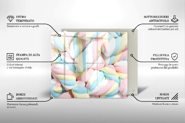 Protection plaque induction Guimauves colorées