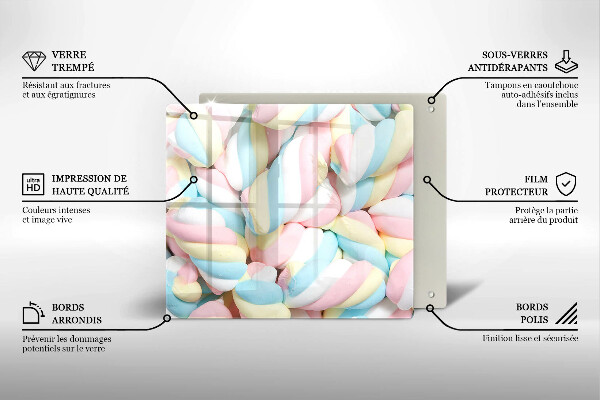 Protection plaque induction Guimauves colorées