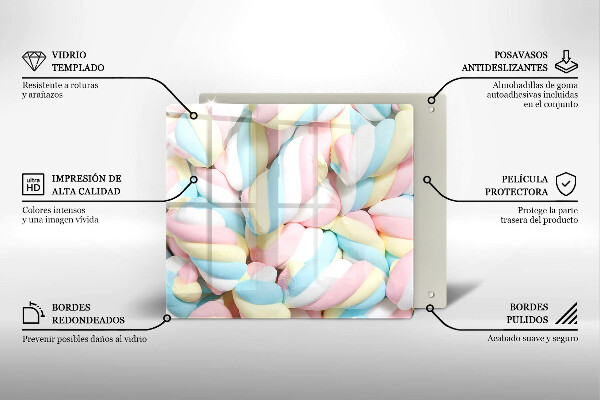 Protection plaque induction Guimauves colorées