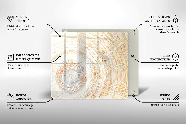 Protection plaque induction Texture du bois