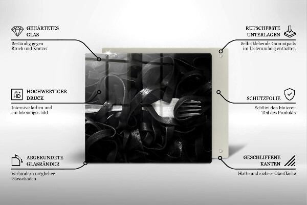 Protection plaque induction Pâtes tagliatelles noires