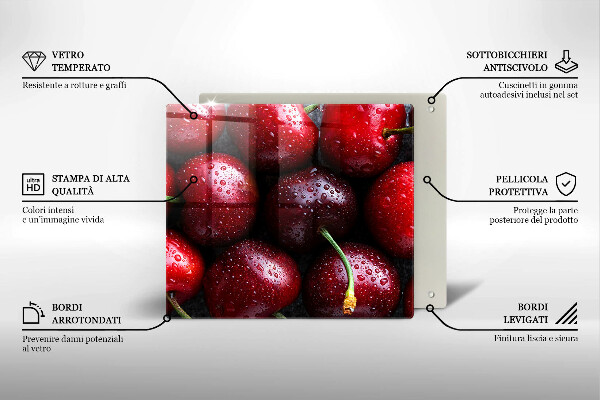 Protection plaque induction Gros plan de cerises