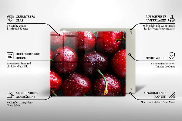 Protection plaque induction Gros plan de cerises