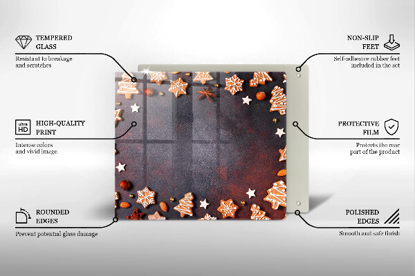 Protection plaque induction Noël en pain d'épice