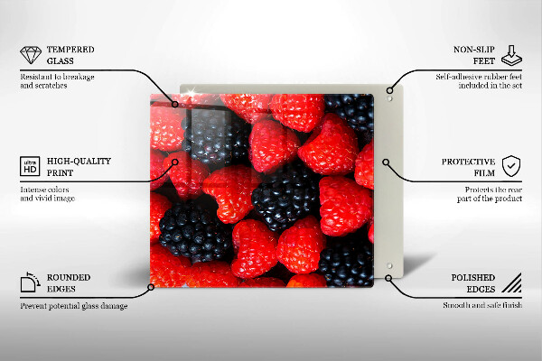 Protection plaque induction Framboises et mûres