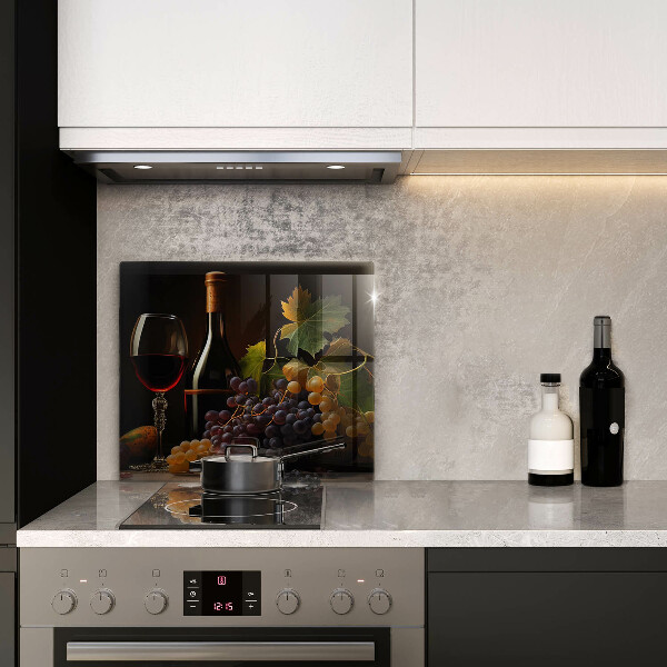 Protection plaque induction Verre de vin et de raisins