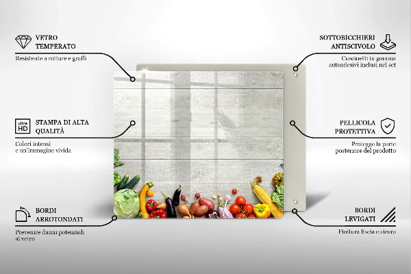 Protection plaque induction Légumes sur planches