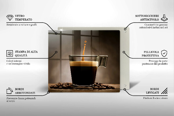 Protection plaque induction Verre et grains de café