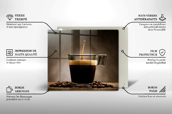 Protection plaque induction Verre et grains de café