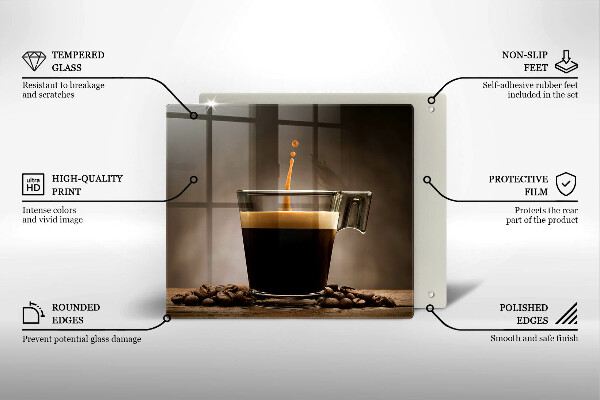 Protection plaque induction Verre et grains de café