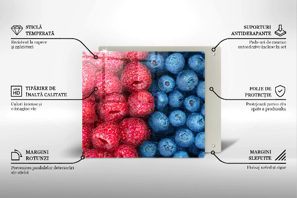 Protection plaque induction Fruits de framboise et de myrtille