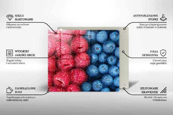 Protection plaque induction Fruits de framboise et de myrtille