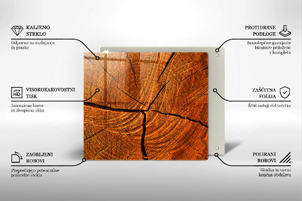 Cache plaque de cuisson Structure du tronc en bois