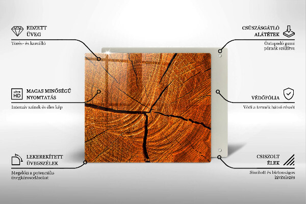 Cache plaque de cuisson Structure du tronc en bois