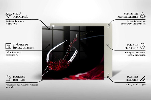 Cache plaque de cuisson Un verre de vin rouge