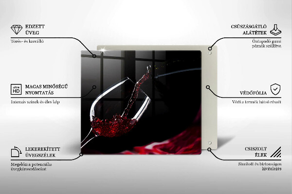 Cache plaque de cuisson Un verre de vin rouge