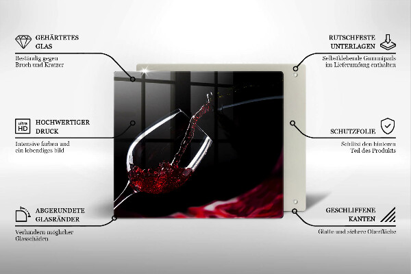 Cache plaque de cuisson Un verre de vin rouge