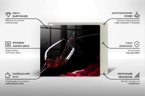 Cache plaque de cuisson Un verre de vin rouge