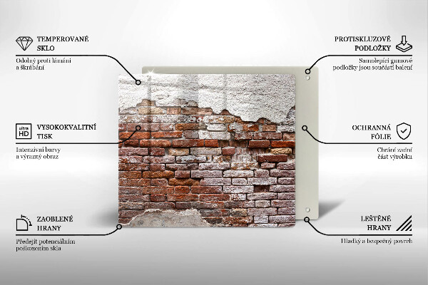 Cache plaque de cuisson Vieux mur de brique et de béton