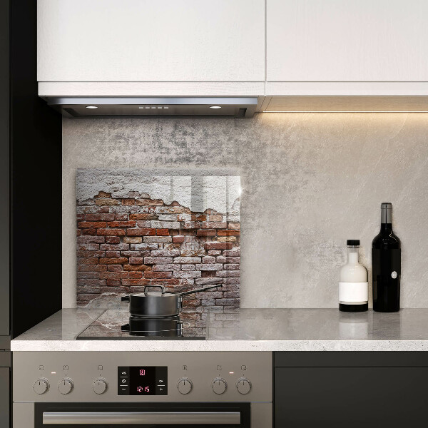 Cache plaque de cuisson Vieux mur de brique et de béton