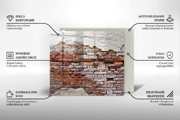 Cache plaque de cuisson Vieux mur de brique et de béton