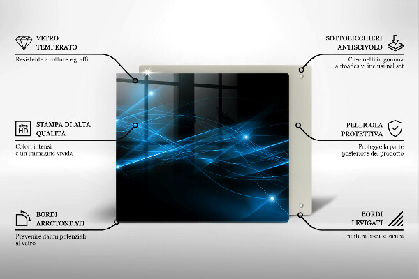 Cache plaque de cuisson Fumée bleue abstraite