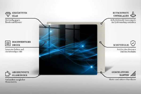 Cache plaque de cuisson Fumée bleue abstraite