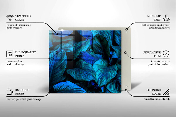 Cache plaque de cuisson Feuilles de végétation de la jungle